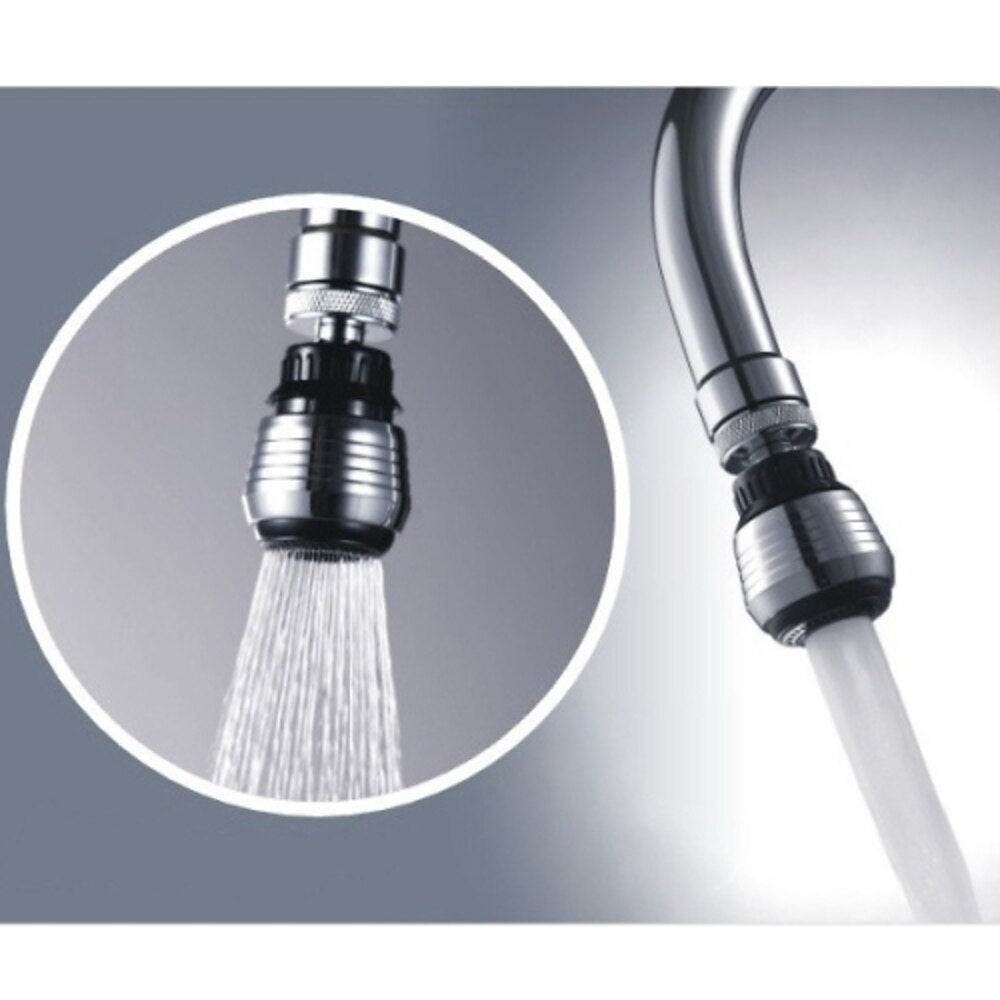 Chrome 360-Degree Swivel Faucet Aerator, Dual Spray Mode Faucet Attachment