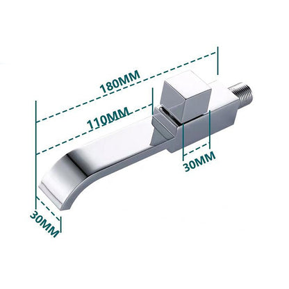 Modern Wall-Mount Bathroom Faucet, Single-Cold Single-Handle Basin Faucet, Chrome / Matte Black / Brushed Gold