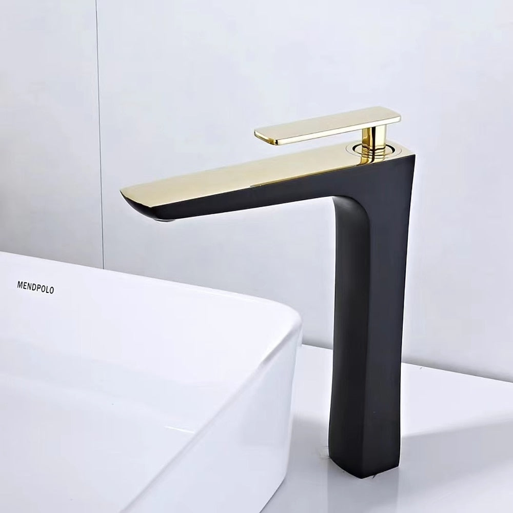 Modern Single-Hole Waterfall Bathroom Faucet, Single-Handle Brass Faucet