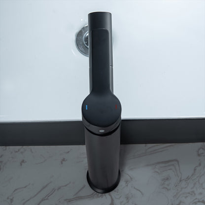 Pull-Out Single-Hole Bathroom Faucet, Modern Single-Handle Basin Faucet with 2-Mode Sprayer, Matte Black / Brushed Gold / Gunmetal