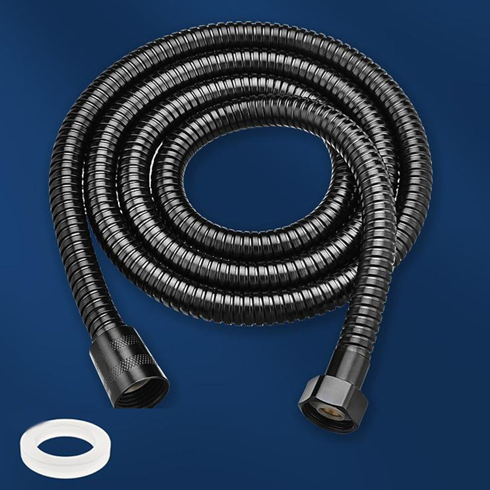 Kink-Free Flexible Handheld Shower Hose, 360-Degree Swivel Replacement Shower Tube, Chrome / Matte Black / Matte White / Stainless Steel
