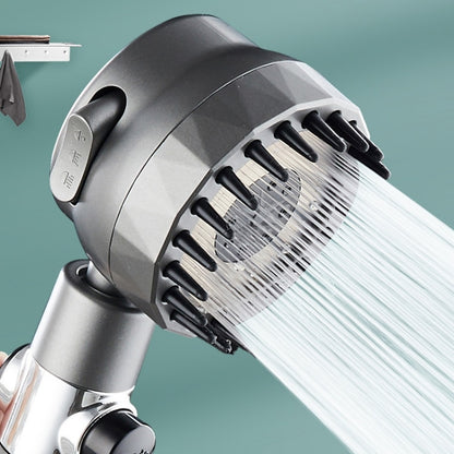 High Pressure 3-Mode Handheld Shower Head, Massage Spray Nozzle with Stop Button, Chrome / Matte Black