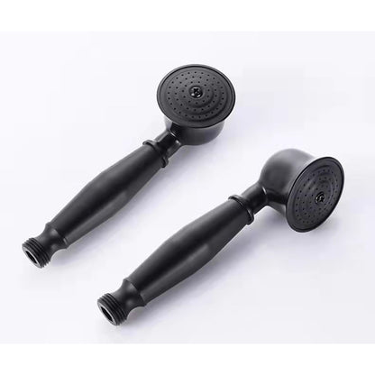Floor-Mount Freestanding Tub Filler Faucet, Single-Handle High Arc Swivel Spout Faucet with Handheld Shower, Antique Brass / Matte Black