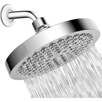5-Spray Mode Fixed Shower Head, Modern Wall-Mount Round Showerhead, Chrome / Matte Black / Stainless Steel