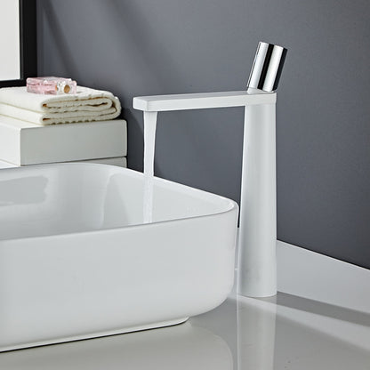 Modern Tall Single-Hole Vessel Faucet, Single-Handle Brass Bathroom Faucet
