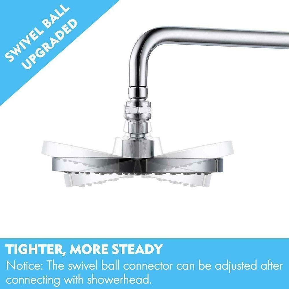 Chrome Modern Brass Swivel Ball Joint Shower Head Adapter, Angle Adjustable Shower Head Adapter