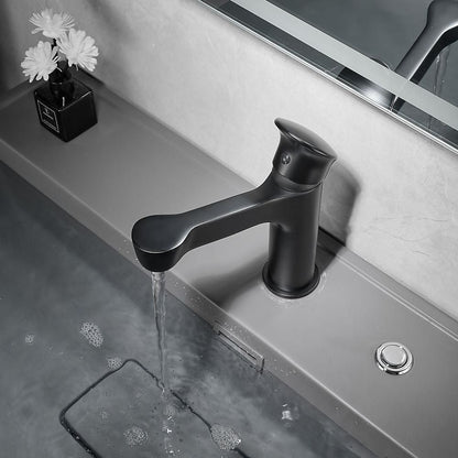 Modern Waterfall Bathroom Faucet, Single-Hole Brass Single-Handle Faucet, Matte Black / Matte White / Gunmetal / Chrome / Brushed Gold