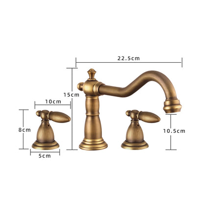 Vintage Widespread Bathroom Faucet, Double Handle Swivel Spout Faucet, Brushed Gold / Antique Brass / Matte Black / Chrome