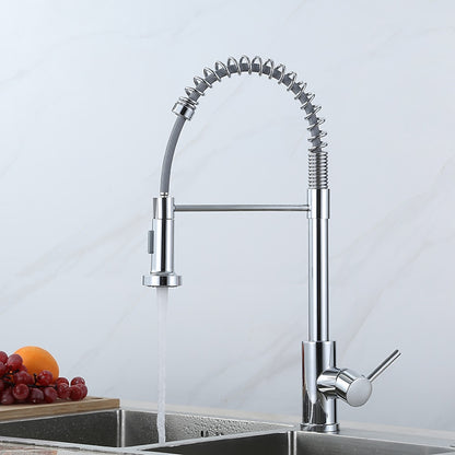 Stainless Steel Pre-Rinse Kitchen Faucet, Single-Handle Pull-Down Faucet, Chrome / Brushed Nickel