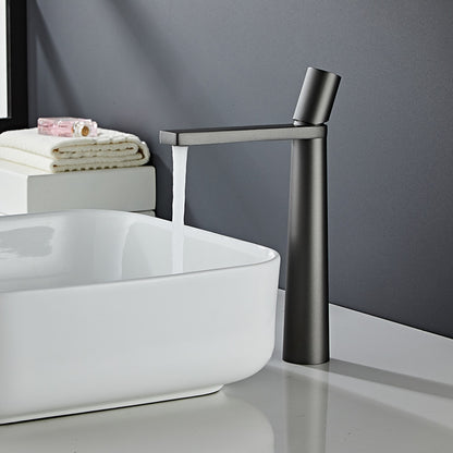 Modern Tall Single-Hole Vessel Faucet, Single-Handle Brass Bathroom Faucet
