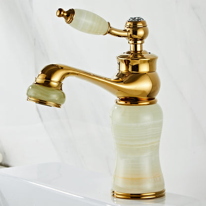 Traditional Single-Hole Bathroom Faucet, Single-Handle Brass Basin Faucet
