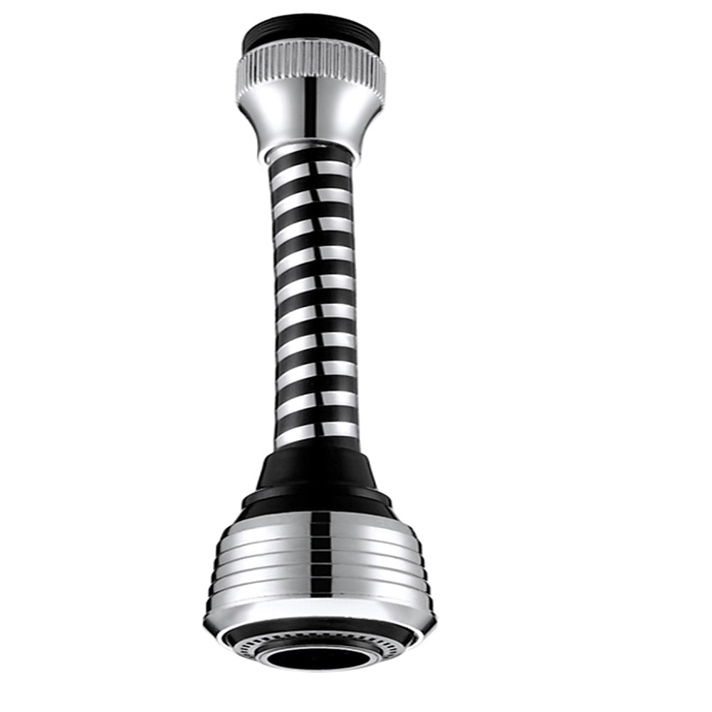 Chrome ABS Flexible Faucet Aerator, 360-Degree Swivel Spray Head with Extension Hose