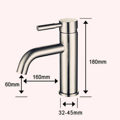 Brushed Nickel Single-Hole Bathroom Faucet, Single-Handle Stainless Steel Faucet