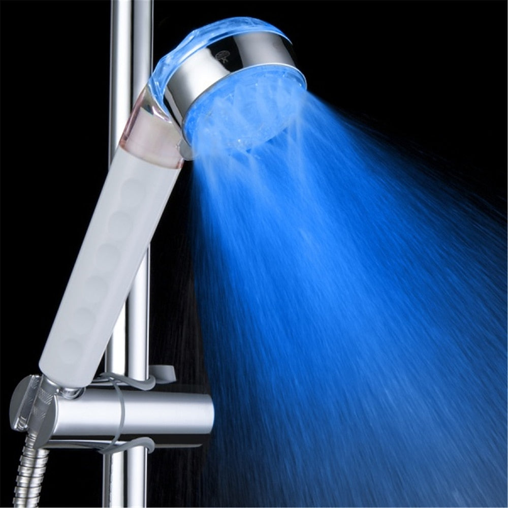 LED -Changing Chrome Hand Shower, Temperature-Sensitive 3- Handheld Shower
