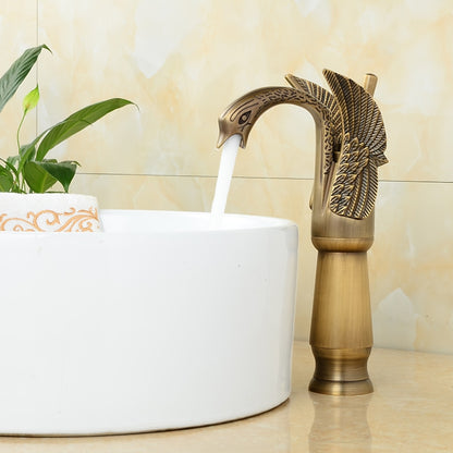 Retro Swan-Shaped Bathroom Faucet, Single-Handle Single-Hole Faucet