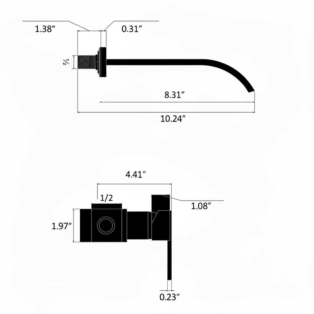 Waterfall Chrome Wall-Mount Bathroom Faucet, Single-Handle Brass Basin Faucet