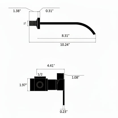 Waterfall Chrome Wall-Mount Bathroom Faucet, Single-Handle Brass Basin Faucet