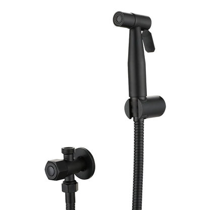 Matte Black Stainless Steel Handheld Bidet Sprayer, Wall-Mount Toilet Sprayer Kit with T-Valve / Hose