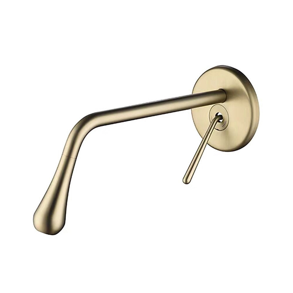 Wall-Mount Single-Handle Bathroom Faucet, Rotatable Spout Brass Faucet, Matte Black / Chrome / Brushed Gold / Gunmetal