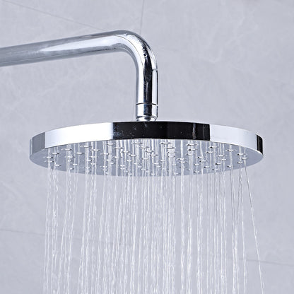 Chrome Modern Rainfall Tub Shower System, Single-Handle Wall-Mounted Shower System with Handheld Shower