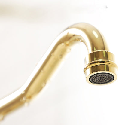 Antique Single-Hole Bathroom Faucet, Dual Ceramic Handle Swivel Spout Faucet, Antique Brass / Brushed Nickel / Chrome / Matte Black / Polished Gold