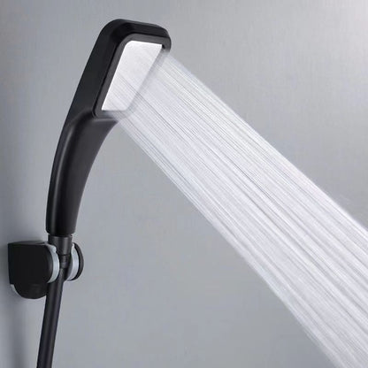 High-Pressure Water-Saving Rectangular Hand Shower, Contemporary ABS Shower Head, Chrome / Matte Black