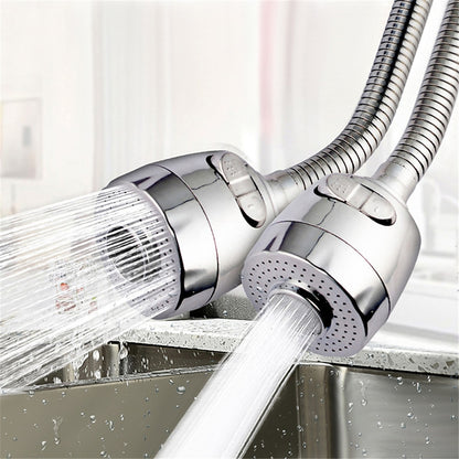 Chrome 360-Degree Swivel Flexible Faucet Extender, Dual-Mode Spray Faucet Aerator