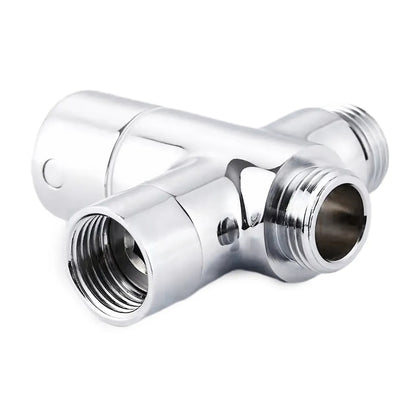 Chrome Brass 3-Way Shower Diverter Valve, T-Adapter Tee for Handheld Showerhead