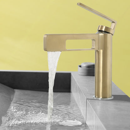 Modern Waterfall Bathroom Sink Faucet, Single-Handle Single-Hole Brass Faucet, Matte Black / Brushed Gold / Gunmetal / Chrome / Matte White