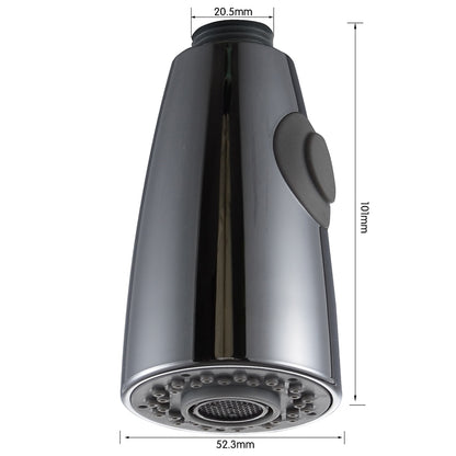 Chrome ABS Replacement Pull-Down Faucet Spray Head, Dual-Mode Kitchen Sink Spray Nozzle