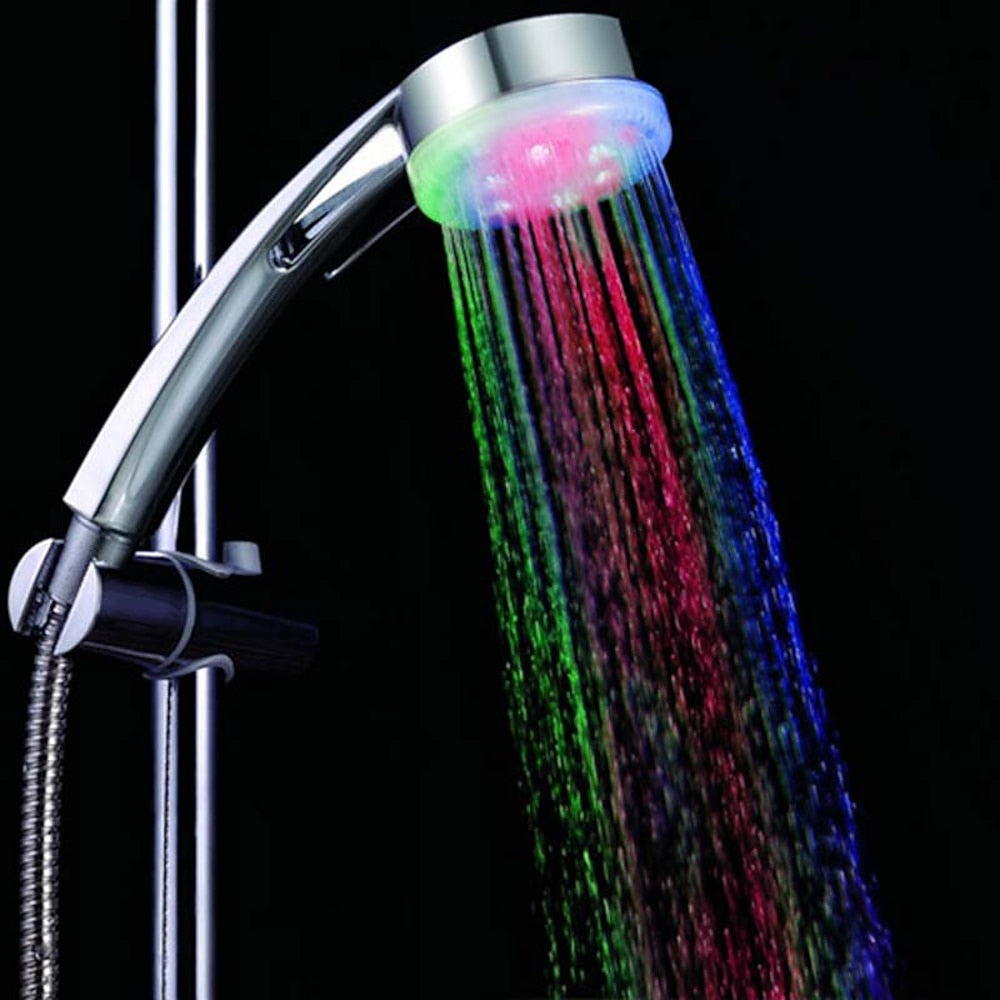 LED -Changing Chrome Handheld Showerhead, Contemporary ABS 2-Mode Spray Showerhead