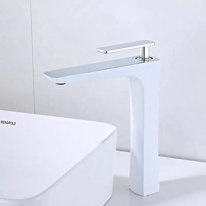 Modern Single-Hole Waterfall Bathroom Faucet, Single-Handle Brass Faucet