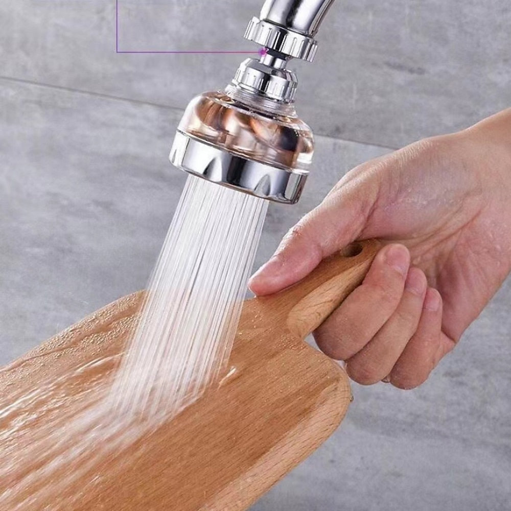 Chrome 360-Degree Swivel Faucet Aerator, Splash-Proof Faucet Spray Head for Kitchen Sink