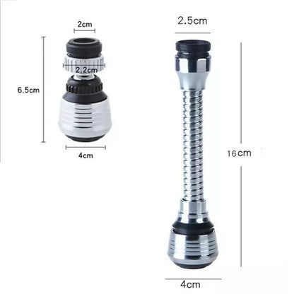 Chrome 360-Degree Swivel Faucet Aerator, Dual-Mode Spray Faucet Nozzle Adapter