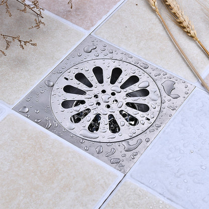 Modern Square Stainless Steel Floor Drain, Removable Cover Shower Drain with Hair Strainer