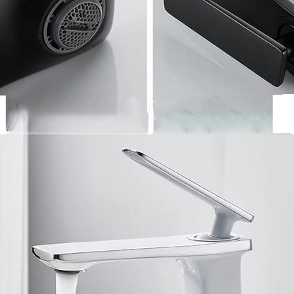 Waterfall Modern Single-Hole Bathroom Faucet, Single-Handle Brass Faucet
