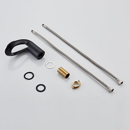 Modern Waterfall Bathroom Faucet, Single-Handle Brass Faucet