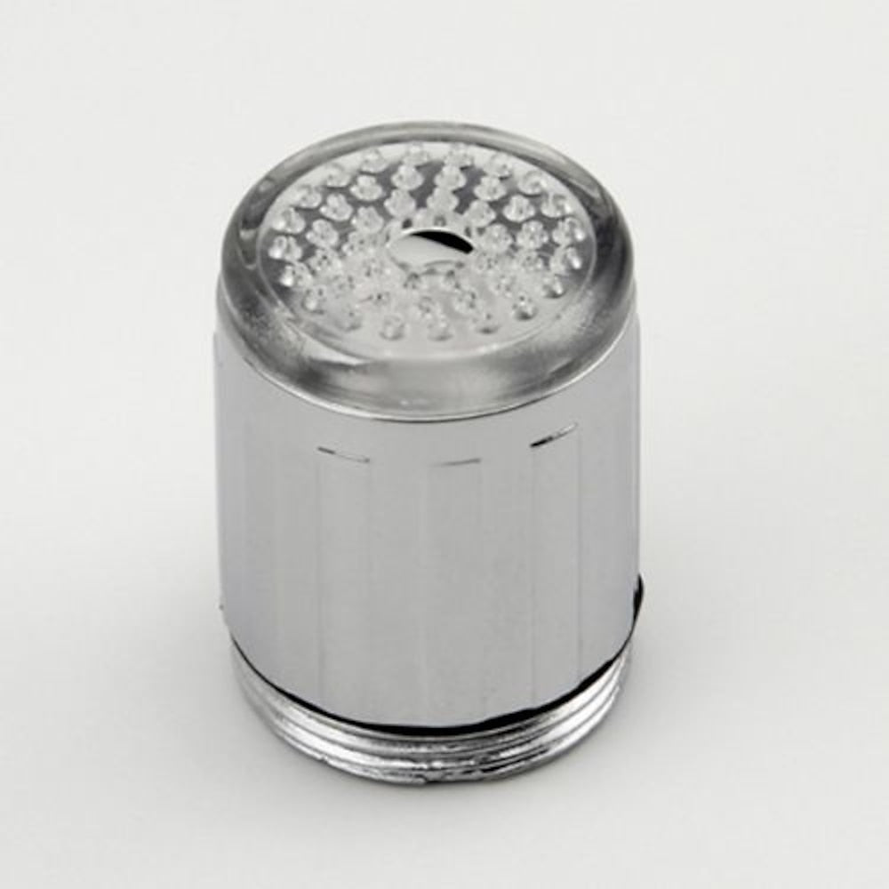 LED Temperature Sensor RGB 3- Chrome Faucet Aerator, Modern ABS Plastic Screw-On Tap Adapter