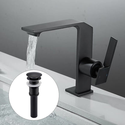 Modern Waterfall Bathroom Faucet, Single-Handle Brass Faucet, Chrome / Matte Black / Brushed Gold / Gunmetal