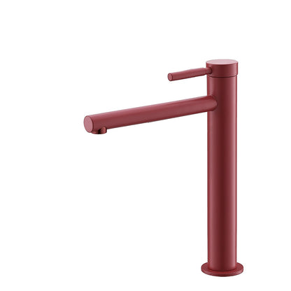 Modern Single-Handle Tall Vessel Sink Faucet, Solid Brass Bathroom Faucet with Knurled Handle, Chrome / Matte Black / Brushed Gold / Rose Gold / Matte White