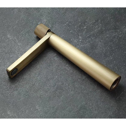 Antique Brass Single-Hole Vessel Sink Faucet, Single Handle Waterfall Bathroom Faucet