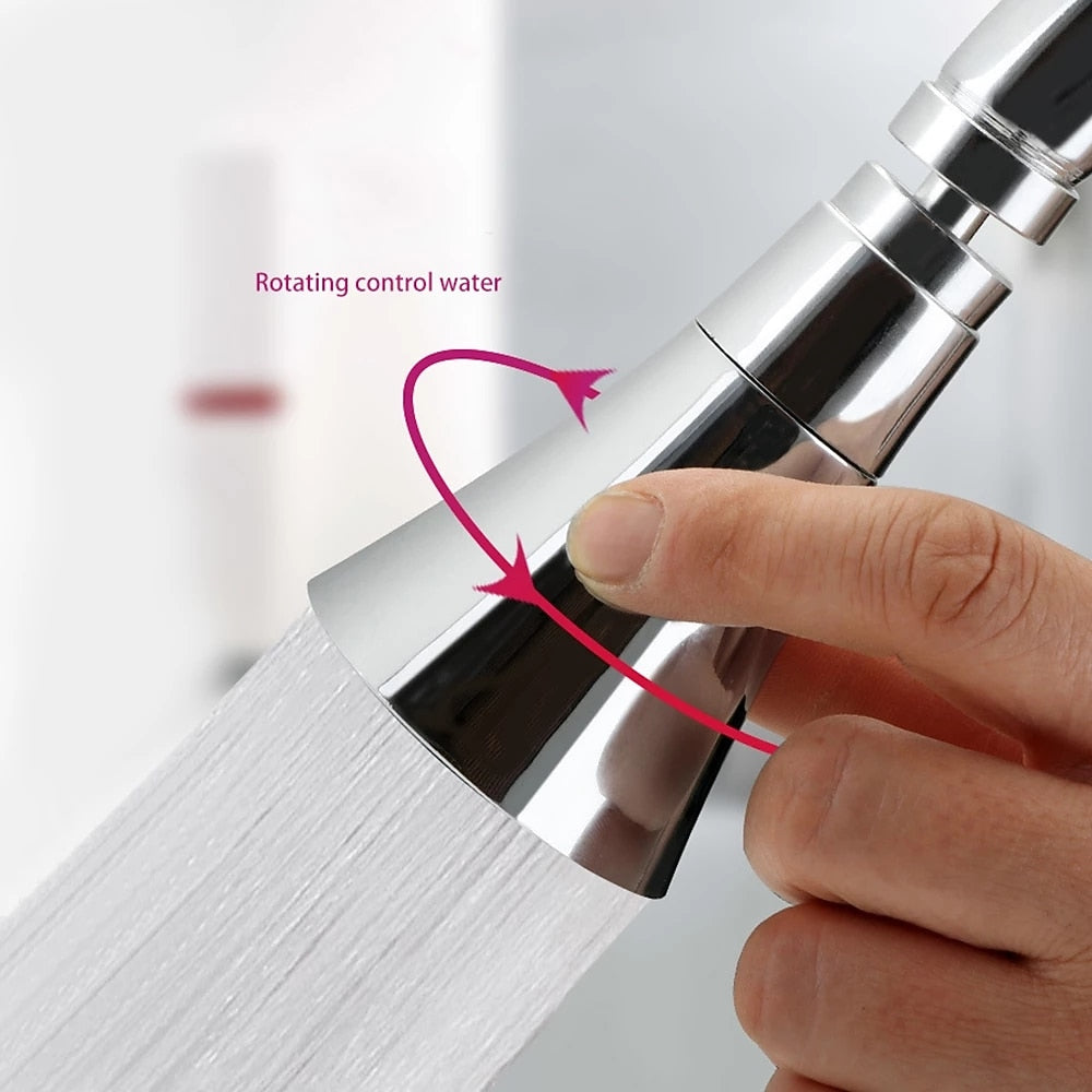 Electroplated Chrome 360-Degree Swivel Kitchen Faucet Spray Head, Multi-Function Rotating Faucet Nozzle