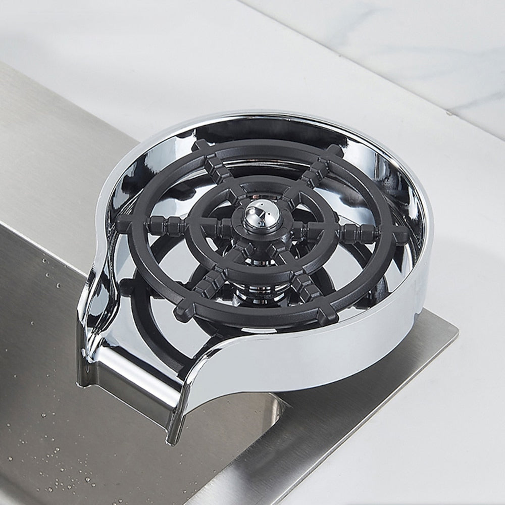 Deck-Mounted Kitchen Sink Glass Rinser, Quick Spray Glass Rinser, Matte Black / Chrome / Gunmetal / Stainless Steel