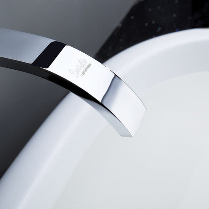 Waterfall Chrome Wall-Mount Bathroom Faucet, Single-Handle Brass Basin Faucet