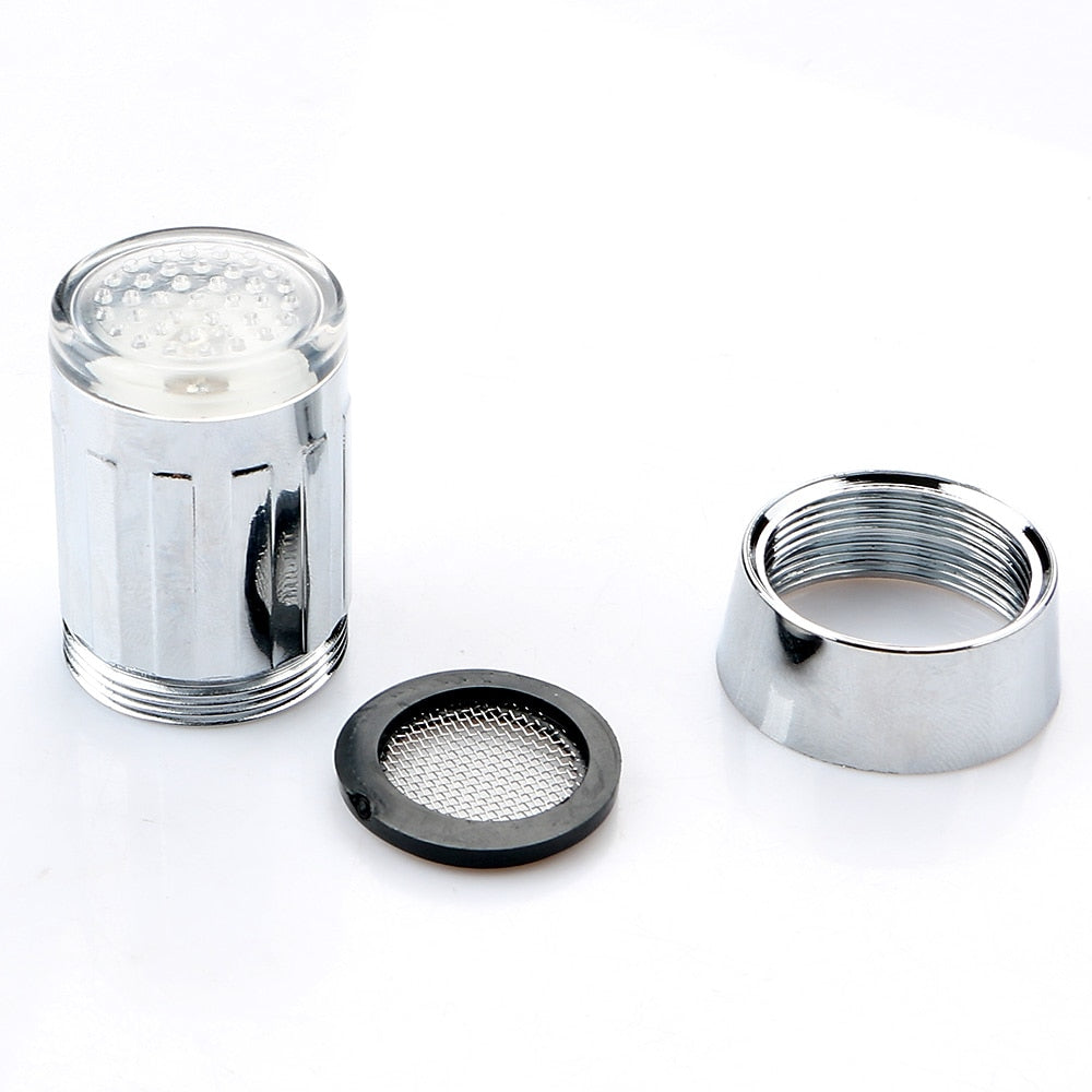 Chrome LED Changing Faucet Aerator, Water Powered Glow Tap Light Attachment