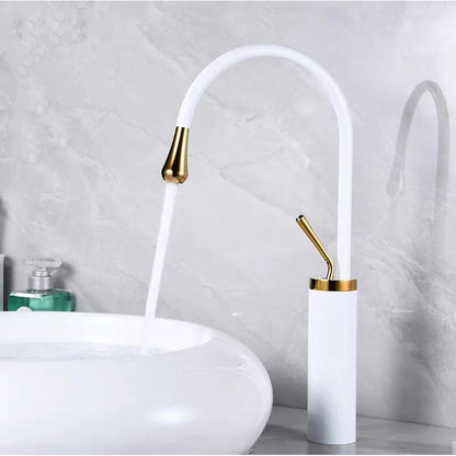 Rotatable High Arc Vessel Sink Faucet, Single-Hole Single-Handle Brass Faucet