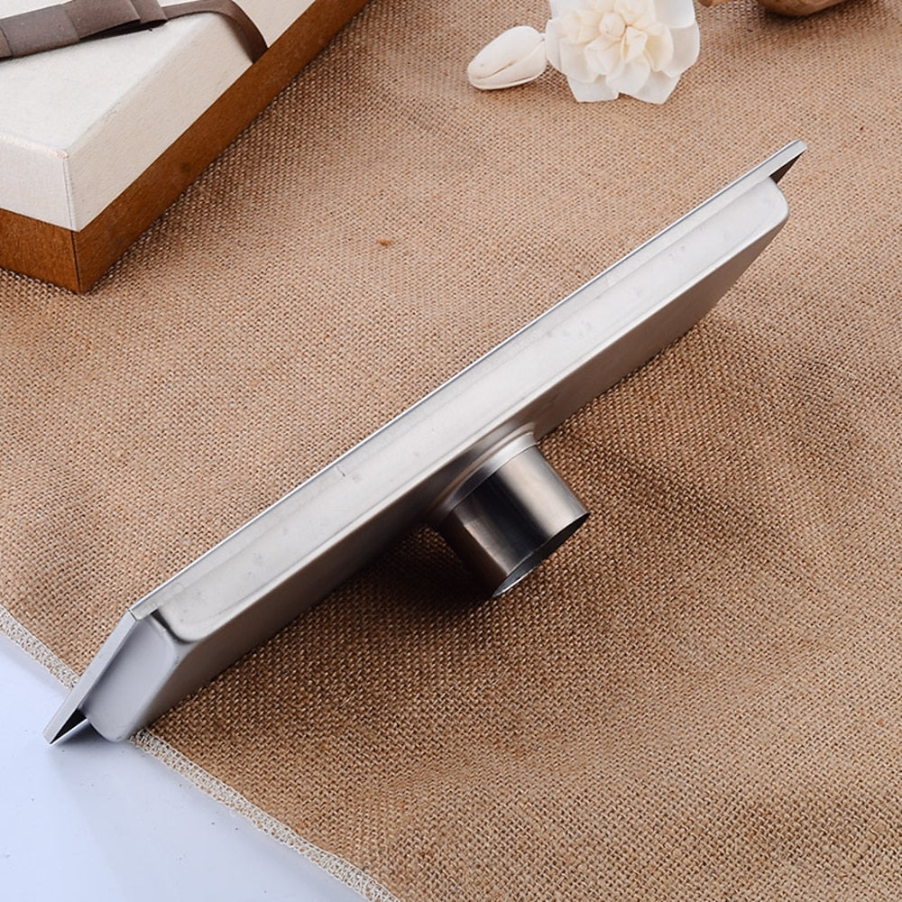 Modern Stainless Steel Linear Floor Drain, Rectangle Bathroom Shower Floor Grate Drain