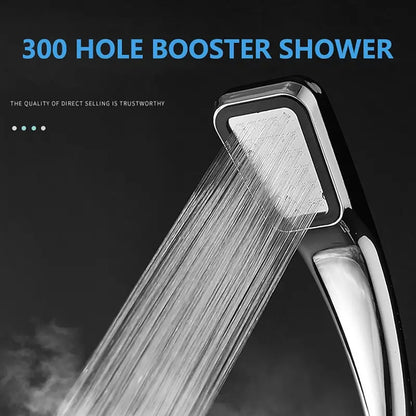High-Pressure Water-Saving Rectangular Hand Shower, Contemporary ABS Shower Head, Chrome / Matte Black