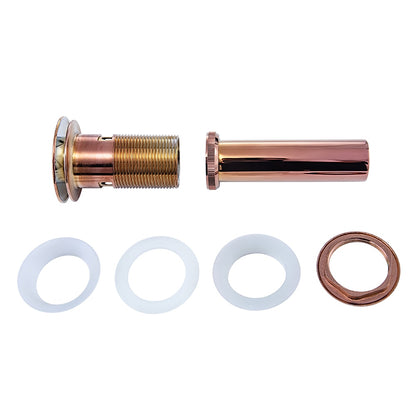Rose Gold Brass Pop-Up Sink Drain with Overflow, Vessel Vanity Sink Drainer