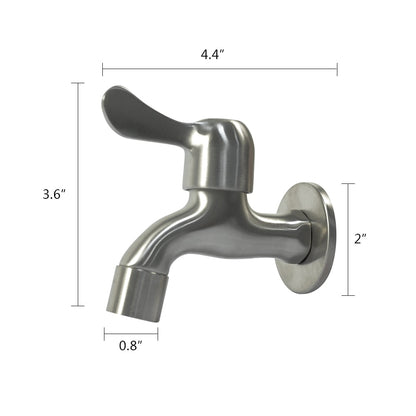 Wall-Mount Single-Handle Washing Machine Faucet, Stainless Steel Single Cold Utility Tap